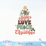 Joy hope love peace christmas sublimation design, png for sublimation, Christmas PNG, Christmas vibes PNG