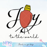 Joy to the world design, png for sublimation, Christmas PNG, Christmas lights PNG