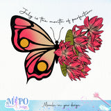 July is the month of perfection Sublimation design, png for sublimation, Hobby png, Butterfly png