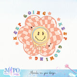 Keep Going Keep Growing sublimation design, png for sublimation, retro png, Positive quote PNG
