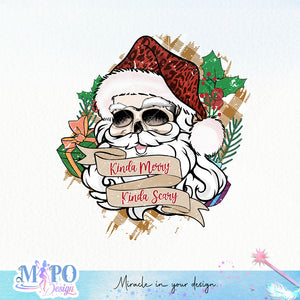 Kinda merry kinda scary sublimation design, png for sublimation, Christmas PNG, Leopard Christmas PNG