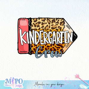 Kindergarten crew sublimation design, png for sublimation, Retro School design, School life PNG