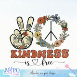 Kindness is free sublimation design, png for sublimation, retro be kind sublimation, motivation png