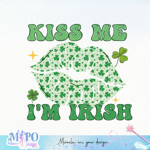 Kiss me I'm Irish sublimation design, png for sublimation, Patrick's day PNG, Holiday PNG, Ireland's Independence day PNG