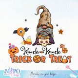 Knock Knock Trick or Treat sublimation design, png for sublimation, halloween png, Holiday vibes sublimation