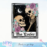 Gothic Lover Bundle PNG, The Lovers Bundle PNG, The Lovers tarot card design, Skeleton lovers PNG, Tarot card sublimation