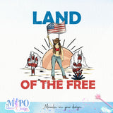 Land of the free sublimation design, png for sublimation, 4th Of July Png, Independence Day vibes PNG