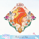 Leo sublimation design, png for sublimation, Zodiac PNG, Birthday PNG