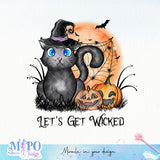 Let's Get Wicked sublimation design, png for sublimation, Witch PNG, Halloween characters PNG