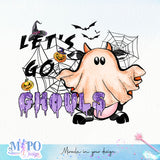 Let's go ghouls sublimation design, png for sublimation, Farm Animials vibes png, halloween animals png