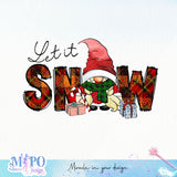 Let it snow sublimation design, png for sublimation, Christmas PNG, Gnomes Christmas PNG
