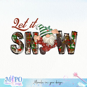 Let it snow sublimation design, png for sublimation, Christmas PNG, Gnomes Christmas PNG