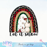 Let it snow sublimation design, png for sublimation, Rainbow PNG, Christmas rainbow PNG