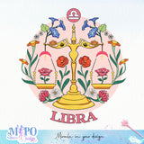 Libra sublimation design, png for sublimation, Zodiac PNG, Birthday PNG