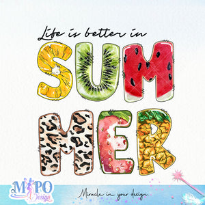 Life is better in summer sublimation design, png for sublimation, Summer png, Beach vibes PNG