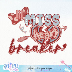 Lil' miss heart breaker sublimation design