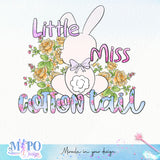 Little miss cotton tail sublimation design, png for sublimation, Holidays design, Easter Day sublimation