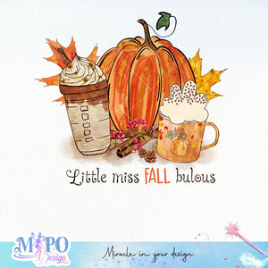 Little miss fall bulous sublimation design, png for sublimation, Autumn PNG, Positive vibe PNG, Autumn vibe PNG