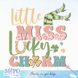 Little miss lucky charm sublimation design, png for sublimation, Patrick's day PNG, Holiday PNG, Ireland's Independence day PNG