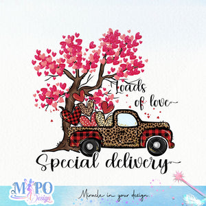 Loads of love special delivery sublimation design, png for sublimation, Valentine PNG, Valentine quote PNG