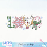 Love Christmas sublimation design, png for sublimation, Christmas PNG, Retro pink christmas PNG