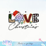 Love Christmas sublimation design, png for sublimation, Christmas PNG, Leopard Christmas PNG