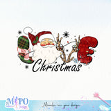 Love Christmas sublimation design, png for sublimation, Christmas Vintage PNG, Santa PNG