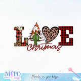 Love Christmas sublimation design, png for sublimation, Christmas PNG, Western christmas PNG