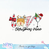 Love Christmas wine sublimation design, png for sublimation, Christmas PNG, Christmas wine PNG