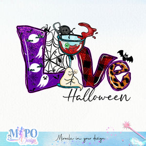 Love Halloween sublimation design, png for sublimation, Retro Halloween design, Halloween styles