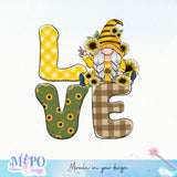 Love Sunflower Gnome sublimation design, png for sublimation, Retro sunflower PNG, hobbies vibes png