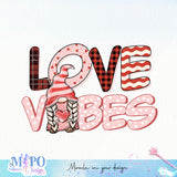 Love Vibes sublimation design, png for sublimation, Valentine PNG, Valentine Gnome vibes PNG