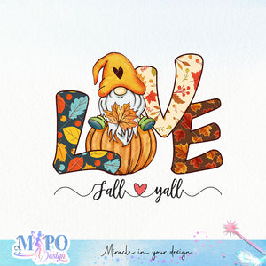 Love fall y'all Sublimation design, png for sublimation, Autumn PNG, Positive vibe PNG, Autumn vibe PNG