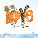 Love fall y'all sublimation design, png for sublimation, Autumn PNG, Positive vibe PNG, Autumn vibe PNG