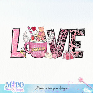 Love is all you need sublimation design, png for sublimation, Valentine PNG, Valentine coffee PNG