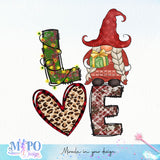 Love sublimation design, png for sublimation, Christmas PNG, Gnomes Christmas PNG