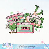 Lucky cassette tapes sublimation design, png for sublimation, Patrick's day PNG, Holiday PNG
