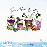 Halloween Coffee png bundle,Spooky png bundle, png for sublimation, Halloween png Bundle