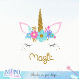 Magic Unicorn sublimation design, png for sublimation, Christmas PNG, Christmas vibes PNG