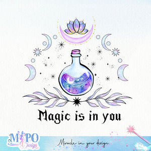 Magic is in you sublimation design, png for sublimation, Witch PNG, Halloween characters PNG