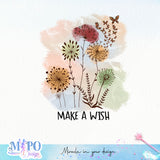 Make a wish sublimation design, png for sublimation, Hobby png, Floral Butterfly png