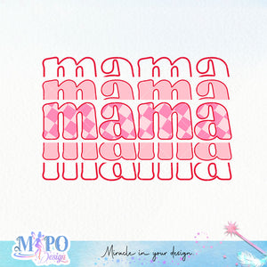 Mama x4 sublimation design, png for sublimation, Valentine PNG, Retro Valentine Mama PNG