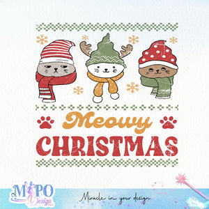 Meowy Christmas sublimation design, png for sublimation, Christmas PNG,  Christmas SVG