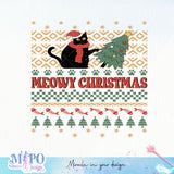 Meowy Christmas sublimation design, png for sublimation, Christmas PNG,  Christmas SVG