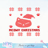 Meowy christmas sublimation design, png for sublimation, Christmas PNG,  Christmas SVG