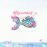 Mermaid off duty sublimation design, png for sublimation, Mermaid design