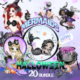 Mermaids Halloween png bundle,Spooky png bundle, png for sublimation, Halloween png Bundle
