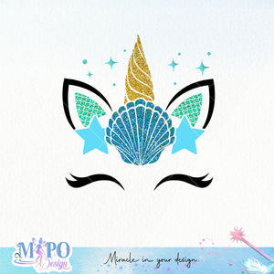 Mermaid unicorn sublimation design, png for sublimation, Christmas PNG, Christmas vibes PNG