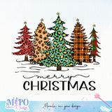 Merry Christmas sublimation design, png for sublimation, Christmas PNG, Leopard Christmas PNG