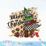 Merry Christmas sublimation design, png for sublimation, Christmas PNG, Leopard Christmas PNG